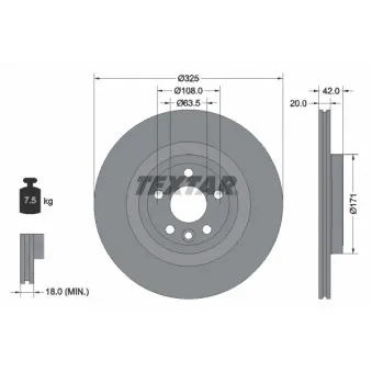 TEXTAR 92314305 - Jeu de 2 disques de frein arrière