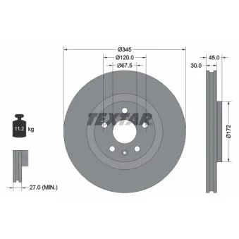 TEXTAR 92314505 - Jeu de 2 disques de frein avant