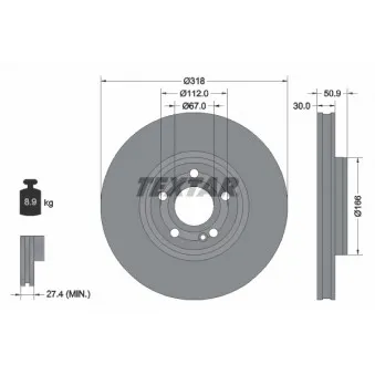 TEXTAR 92316705 - Jeu de 2 disques de frein avant