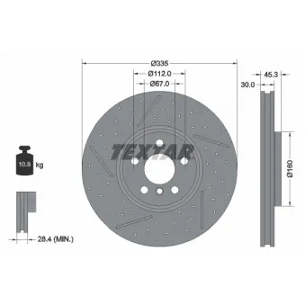 TEXTAR 92317105 - Jeu de 2 disques de frein avant