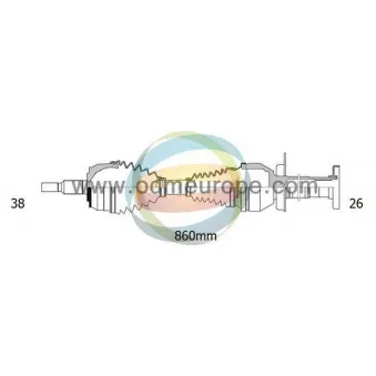 Arbre de transmission ODM-MULTIPARTS OEM 7e0407452lx