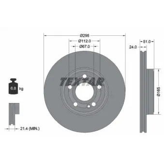 TEXTAR 92323505 - Jeu de 2 disques de frein avant