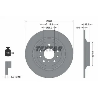 TEXTAR 92324803 - Jeu de 2 disques de frein avant