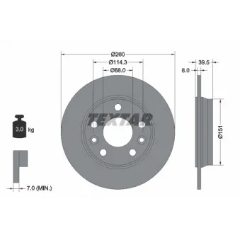 Jeu de 2 disques de frein avant TEXTAR OEM 440A09572R
