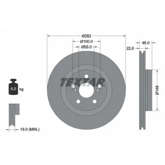 TEXTAR 92333503 - Jeu de 2 disques de frein avant