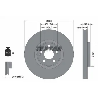 Jeu de 2 disques de frein avant TEXTAR OEM 4474211900