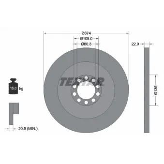 Jeu de 2 disques de frein avant TEXTAR 93015500