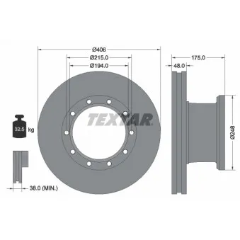 TEXTAR 93067600 - Jeu de 2 disques de frein avant
