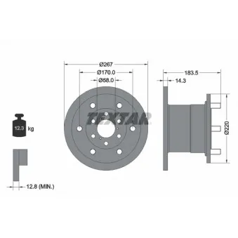 Jeu de 2 disques de frein avant TEXTAR OEM 8582290