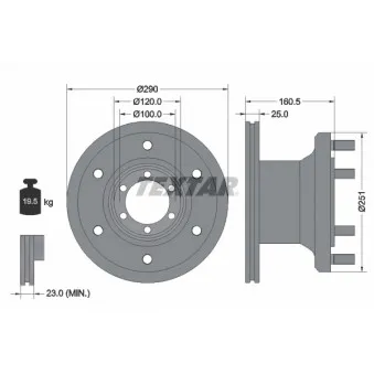 Jeu de 2 disques de frein avant TEXTAR OEM 1904693
