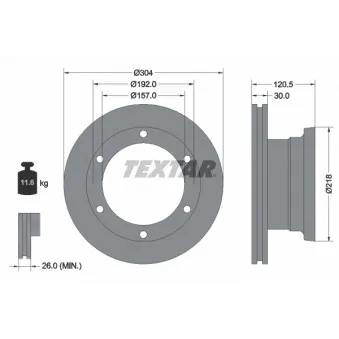 Jeu de 2 disques de frein arrière TEXTAR OEM 6684230012