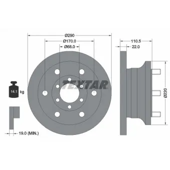 TEXTAR 93095100 - Jeu de 2 disques de frein avant