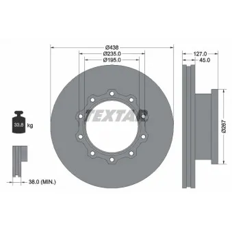 TEXTAR 93105500 - Jeu de 2 disques de frein avant