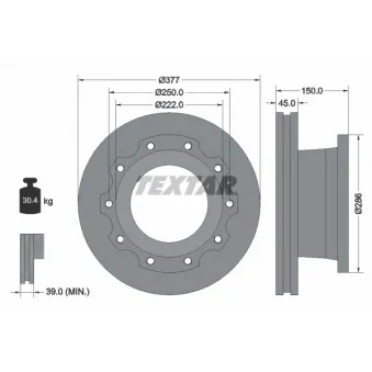 Jeu de 2 disques de frein avant TEXTAR 93117700