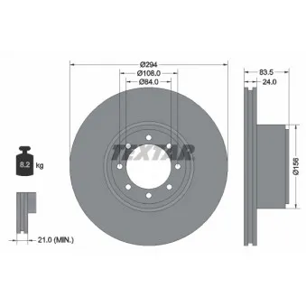 Jeu de 2 disques de frein arrière TEXTAR OEM 2996033