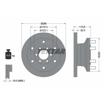 TEXTAR 93175400 - Jeu de 2 disques de frein avant