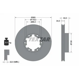 TEXTAR 93191900 - Jeu de 2 disques de frein avant