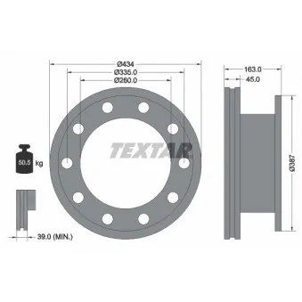 TEXTAR 93193000 - Jeu de 2 disques de frein arrière