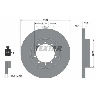 Jeu de 2 disques de frein arrière TEXTAR OEM 1488311