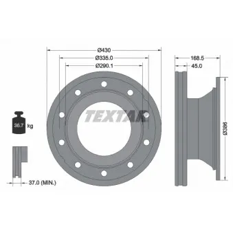 Jeu de 2 disques de frein arrière TEXTAR OEM MBR5143