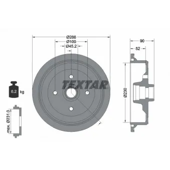 Tambour de frein TEXTAR OEM 147501615A