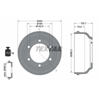 Tambour de frein TEXTAR OEM 92VB1126BA