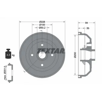 Tambour de frein TEXTAR OEM 90425920