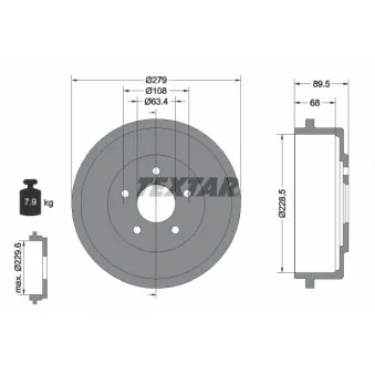 TEXTAR 94024400 - Tambour de frein