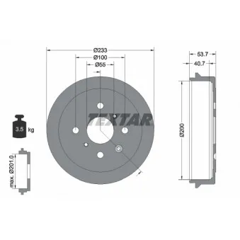 TEXTAR 94026500 - Tambour de frein