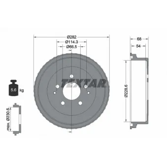 TEXTAR 94034400 - Tambour de frein