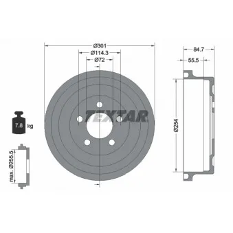 Tambour de frein TEXTAR OEM 52128270AA