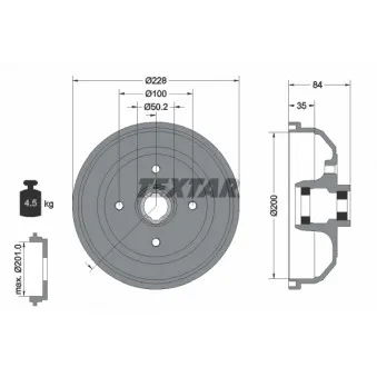 Tambour de frein TEXTAR OEM 90135504