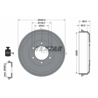 TEXTAR 94043300 - Tambour de frein