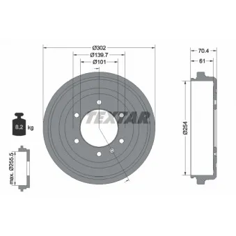 Tambour de frein TEXTAR 94043600