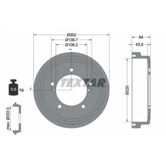 TEXTAR 94045700 - Tambour de frein