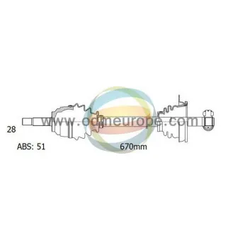 Arbre de transmission ODM-MULTIPARTS OEM 7700102978