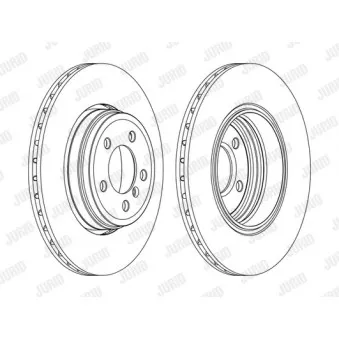 Jeu de 2 disques de frein arrière JURID OEM 34216864046