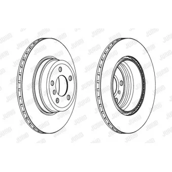 Jeu de 2 disques de frein arrière JURID OEM 34216886480