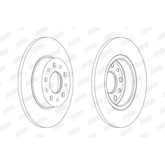 Jeu de 2 disques de frein arrière JURID OEM 215 523 0036/PD