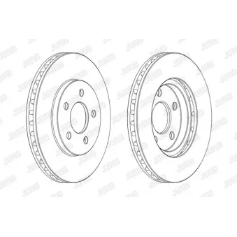 Jeu de 2 disques de frein avant JURID OEM 04683259
