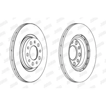 Jeu de 2 disques de frein arrière JURID OEM 51760274