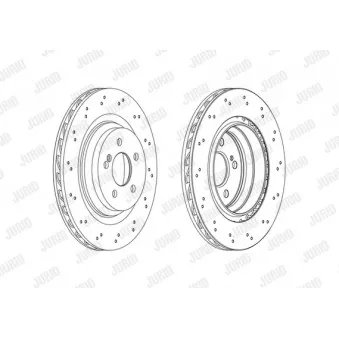 Jeu de 2 disques de frein arrière JURID 563093JC-1