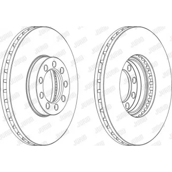 Jeu de 2 disques de frein avant JURID OEM 504121723