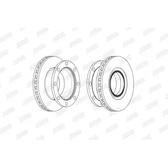 Jeu de 2 disques de frein avant JURID OEM 68325372