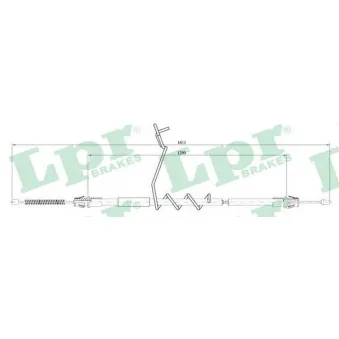 Tirette à câble, frein de stationnement LPR OEM 4331045