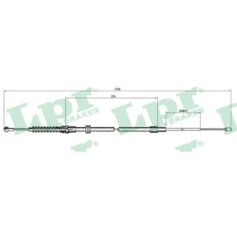 Tirette à câble, frein de stationnement LPR OEM 2K9609721E