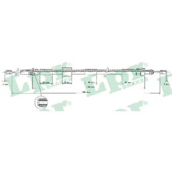 Tirette à câble, frein de stationnement LPR OEM 9628847180