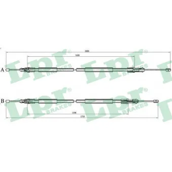 Tirette à câble, frein de stationnement LPR OEM 6025370922