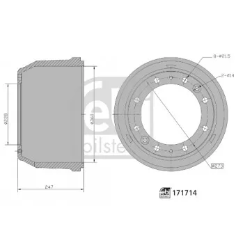 Tambour de frein FEBI BILSTEIN 171714 pour VOLVO FL6 FL 615 - 230cv