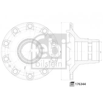 Moyeu de roue FEBI BILSTEIN 176344 pour SETRA Series 400 FL 180-11 - 180cv